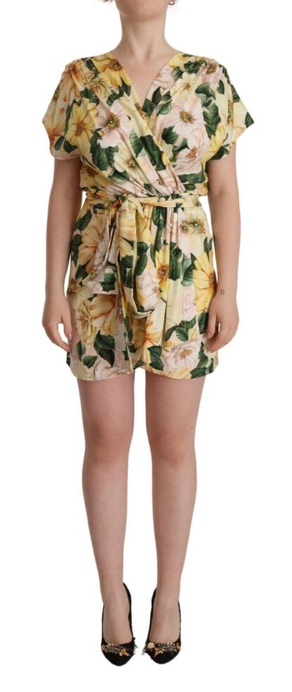 Dolce & Gabbana - Elegant Silk Floral Mini Wrap Dress