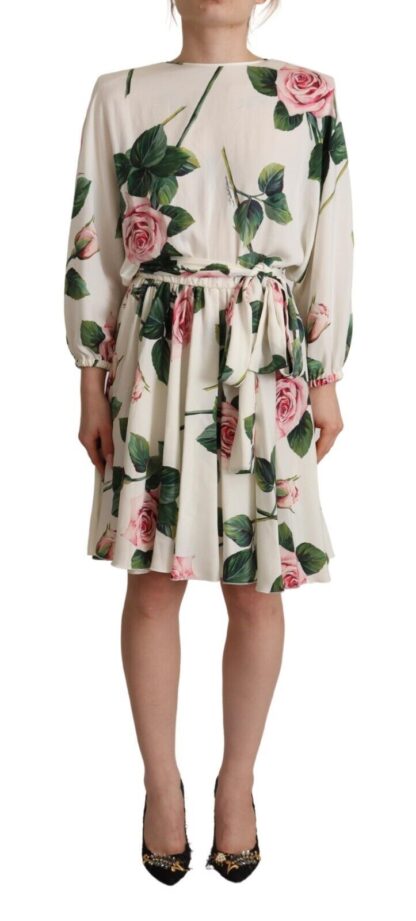 Dolce & Gabbana - Elegant Silk Floral A-Line Dress