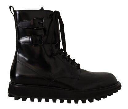 Dolce & Gabbana - Elegant Black Leather Ankle Boots