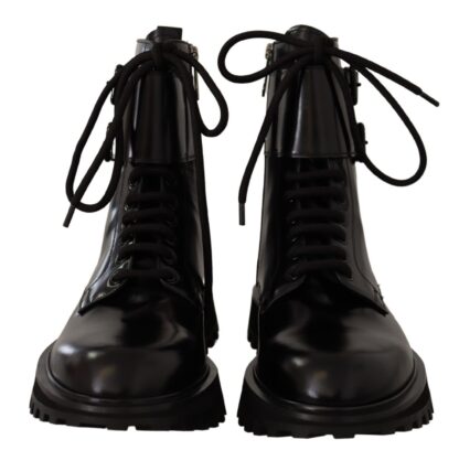 Dolce & Gabbana - Elegant Black Leather Ankle Boots