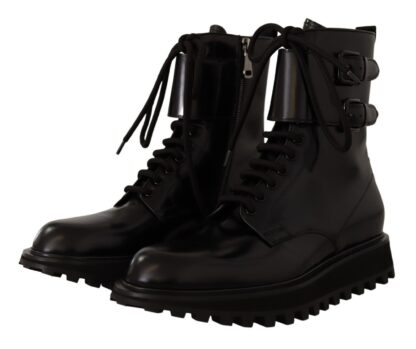 Dolce & Gabbana - Elegant Black Leather Ankle Boots