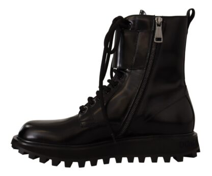 Dolce & Gabbana - Elegant Black Leather Ankle Boots