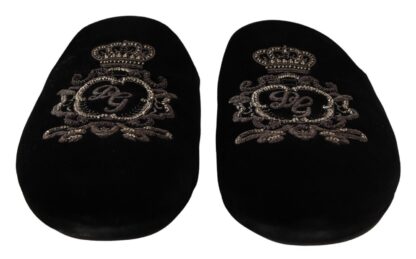 Dolce & Gabbana - Elegant Velvet Embroidered Slides