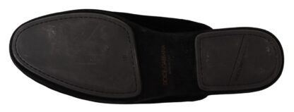 Dolce & Gabbana - Elegant Velvet Embroidered Slides