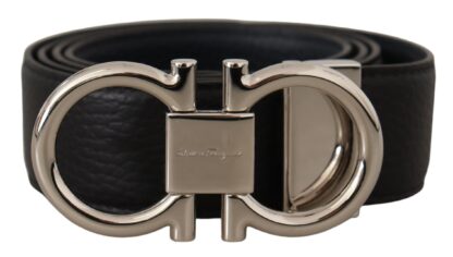 Salvatore Ferragamo - Reversible Marine Blue and Black Calf Leather Belt