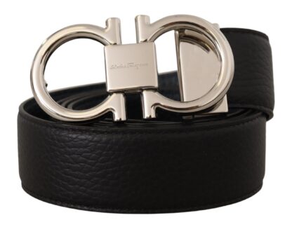 Salvatore Ferragamo - Reversible Marine Blue and Black Calf Leather Belt