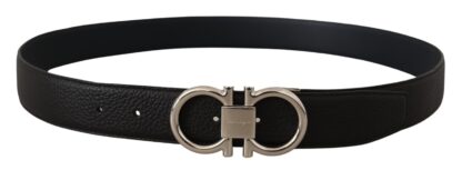 Salvatore Ferragamo - Reversible Marine Blue and Black Calf Leather Belt