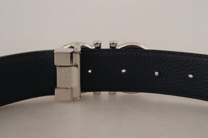 Salvatore Ferragamo - Reversible Marine Blue and Black Calf Leather Belt