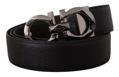 Salvatore Ferragamo - Elegant Reversible Leather Belt - Silver Buckle