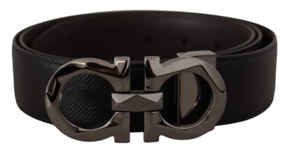 Salvatore Ferragamo - Elegant Reversible Leather Belt - Silver Buckle