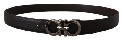 Salvatore Ferragamo - Elegant Reversible Leather Belt - Silver Buckle