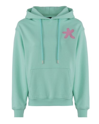 Comme Des Fuckdown - Green Logo-Print Cotton Hoodie with Maxi Pocket