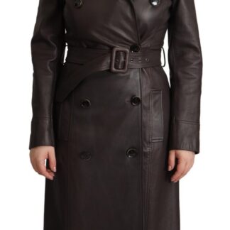 Dolce & Gabbana - Brown Bull Leather Collared Biker Coat Jacket