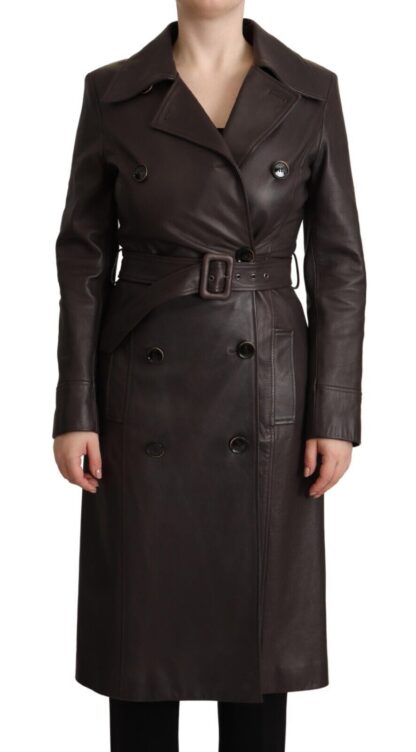 Dolce & Gabbana - Elegant Double-Breasted Lambskin Leather Coat