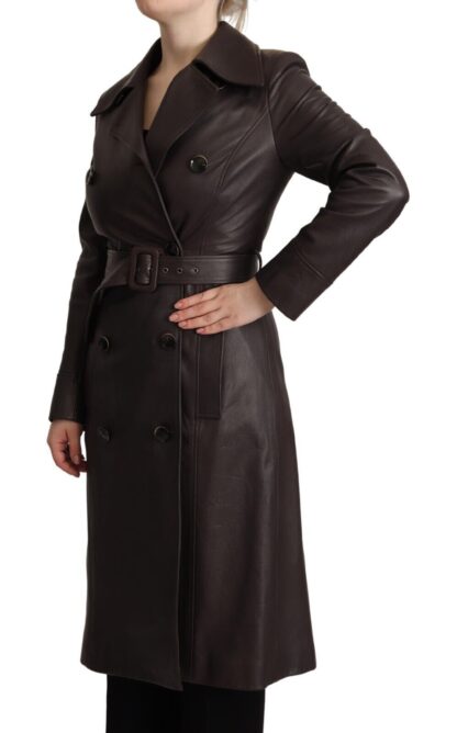 Dolce & Gabbana - Elegant Double-Breasted Lambskin Leather Coat