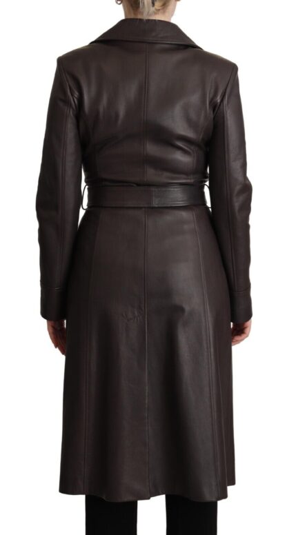 Dolce & Gabbana - Elegant Double-Breasted Lambskin Leather Coat