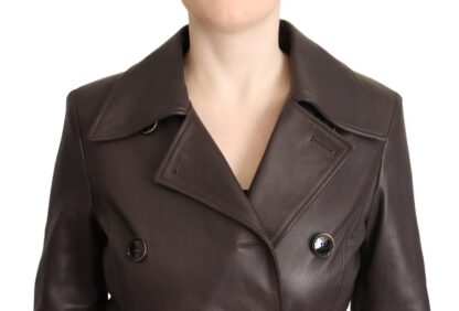 Dolce & Gabbana - Elegant Double-Breasted Lambskin Leather Coat