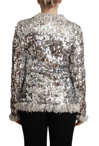 Dolce & Gabbana - Chic Silver Sequined Jacket Coat