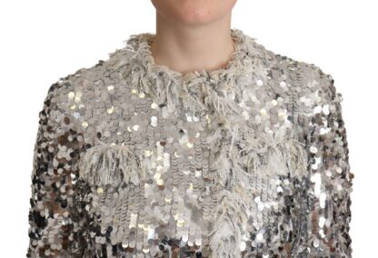 Dolce & Gabbana - Chic Silver Sequined Jacket Coat