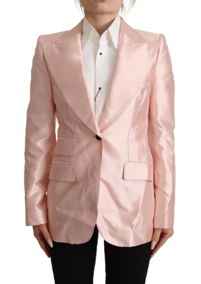 Dolce & Gabbana - Elegant Pink Silk Blazer Jacket