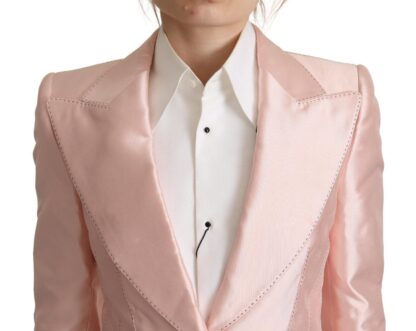 Dolce & Gabbana - Elegant Pink Silk Blazer Jacket