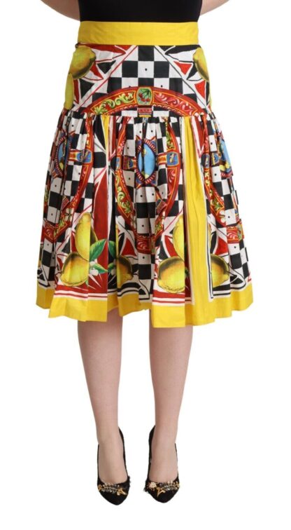 Dolce & Gabbana - Vibrant Carretto Pleated A-Line Midi Skirt