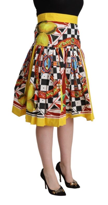 Dolce & Gabbana - Vibrant Carretto Pleated A-Line Midi Skirt