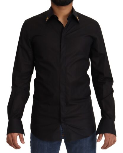 Dolce & Gabbana - Elegant Slim Fit Black Cotton Dress Shirt