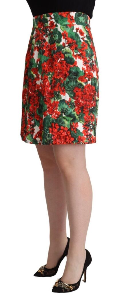 Dolce & Gabbana - Vibrant Geranium Print A-Line Skirt