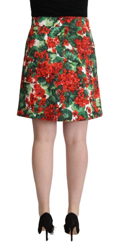 Dolce & Gabbana - Vibrant Geranium Print A-Line Skirt