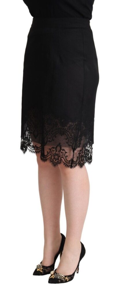 Dolce & Gabbana - Elegant Floral Lace Pencil Skirt in Black