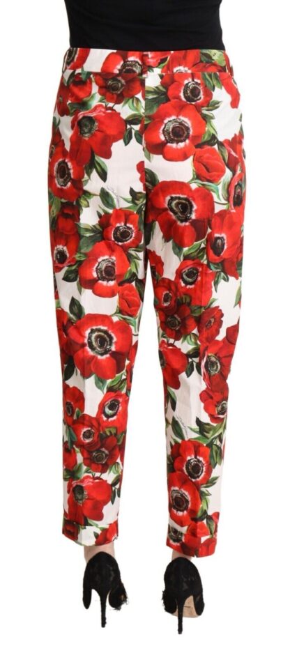 Dolce & Gabbana - Chic Anemone Printed Tapered Cotton Pants