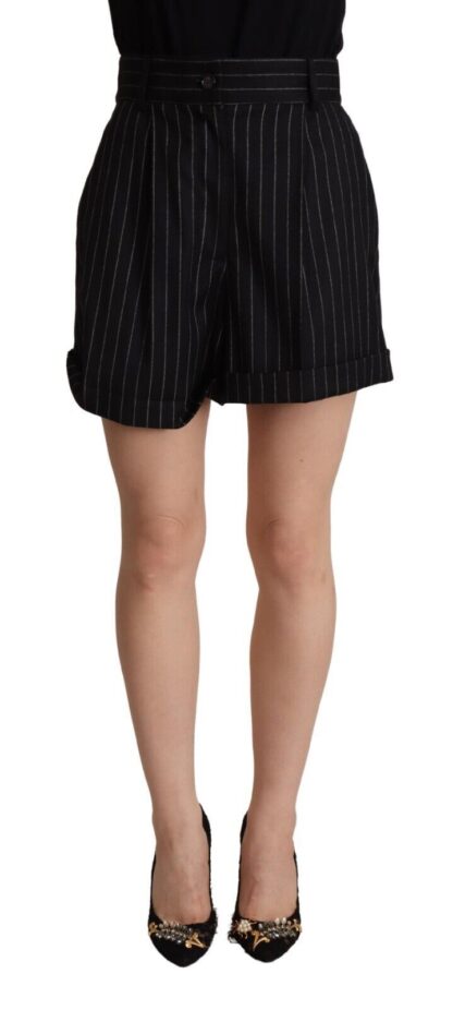 Dolce & Gabbana - Elegant High-Waisted Striped Bermuda Shorts