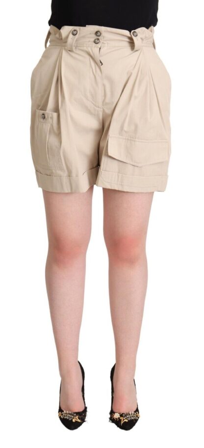 Dolce & Gabbana - High-Waisted Beige Cargo Shorts