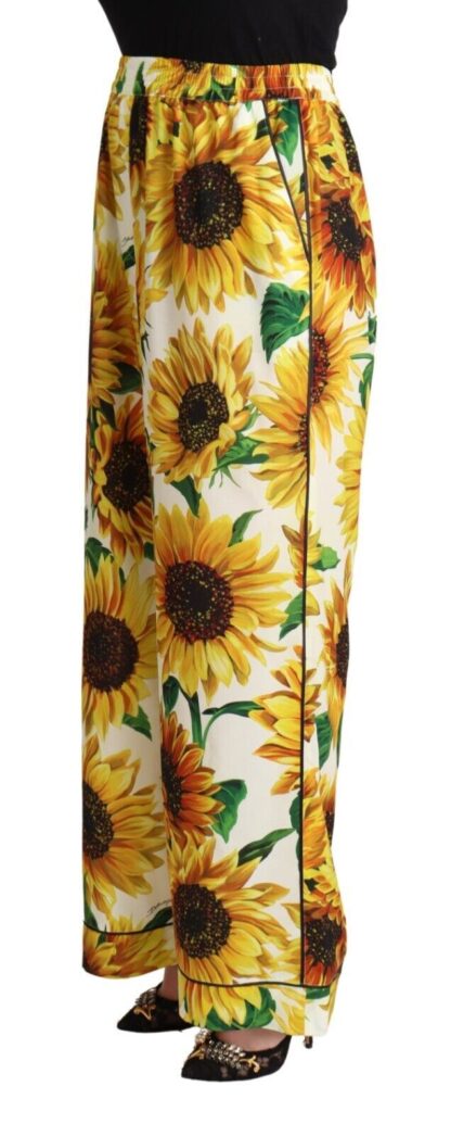 Dolce & Gabbana - Elegant Sunflower Wide Leg Pants