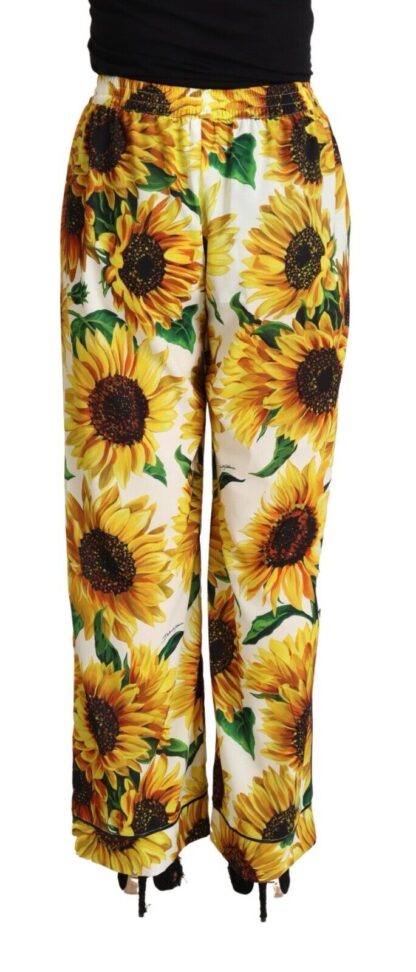 Dolce & Gabbana - Elegant Sunflower Wide Leg Pants