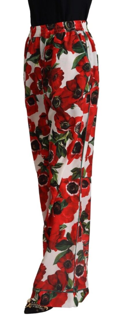 Dolce & Gabbana - Elegant Anemone Print Wide Leg Pants