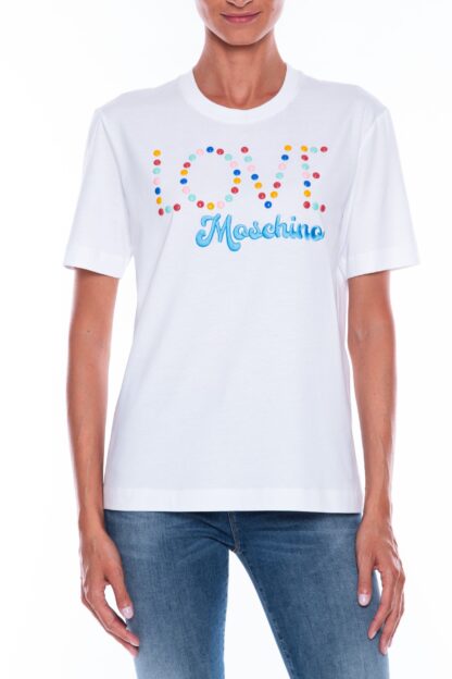 Love Moschino - White Cotton Women T-Shirt