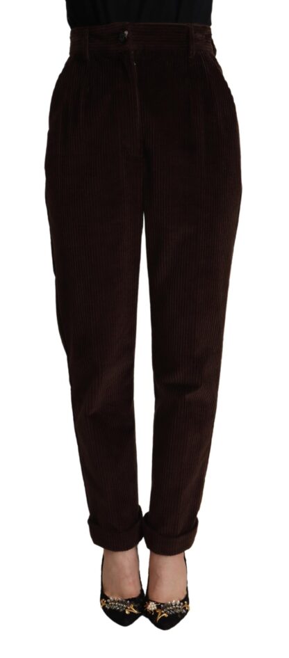 Dolce & Gabbana - Elegant Bordeaux High-Waisted Corduroy Pants