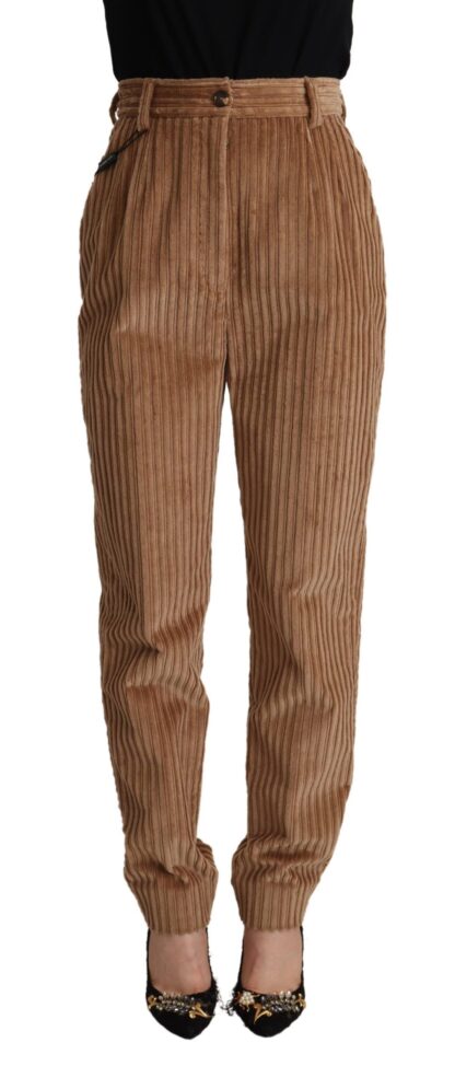 Dolce & Gabbana - Elegant High-Waisted Tapered Corduroy Pants