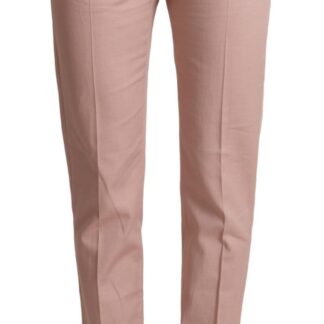 Dolce & Gabbana - Elegant High-Waisted Silk Pants in Pink