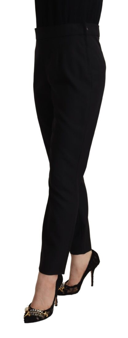 Dolce & Gabbana - Elegant High Waisted Black Tapered Trousers