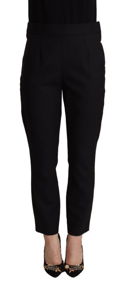 Dolce & Gabbana - Elegant High Waisted Black Tapered Trousers