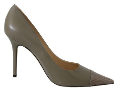 Jimmy Choo - Elegant Pebble Green Pointed Toe Pumps