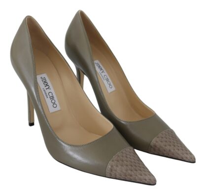 Jimmy Choo - Elegant Pebble Green Pointed Toe Pumps