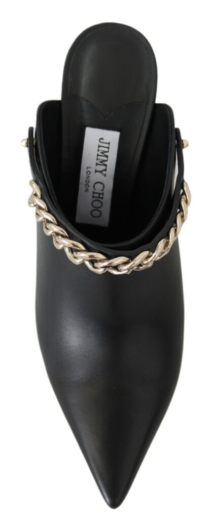 Jimmy Choo - Elegant Black Gold Leather Pumps