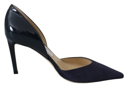 Jimmy Choo - Elegant Navy Suede Pointed Toe Pumps