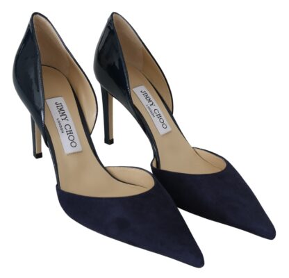 Jimmy Choo - Elegant Navy Suede Pointed Toe Pumps