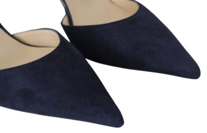 Jimmy Choo - Elegant Navy Suede Pointed Toe Pumps