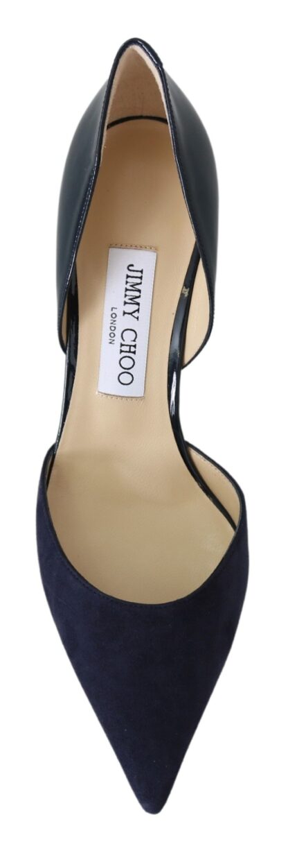 Jimmy Choo - Elegant Navy Suede Pointed Toe Pumps